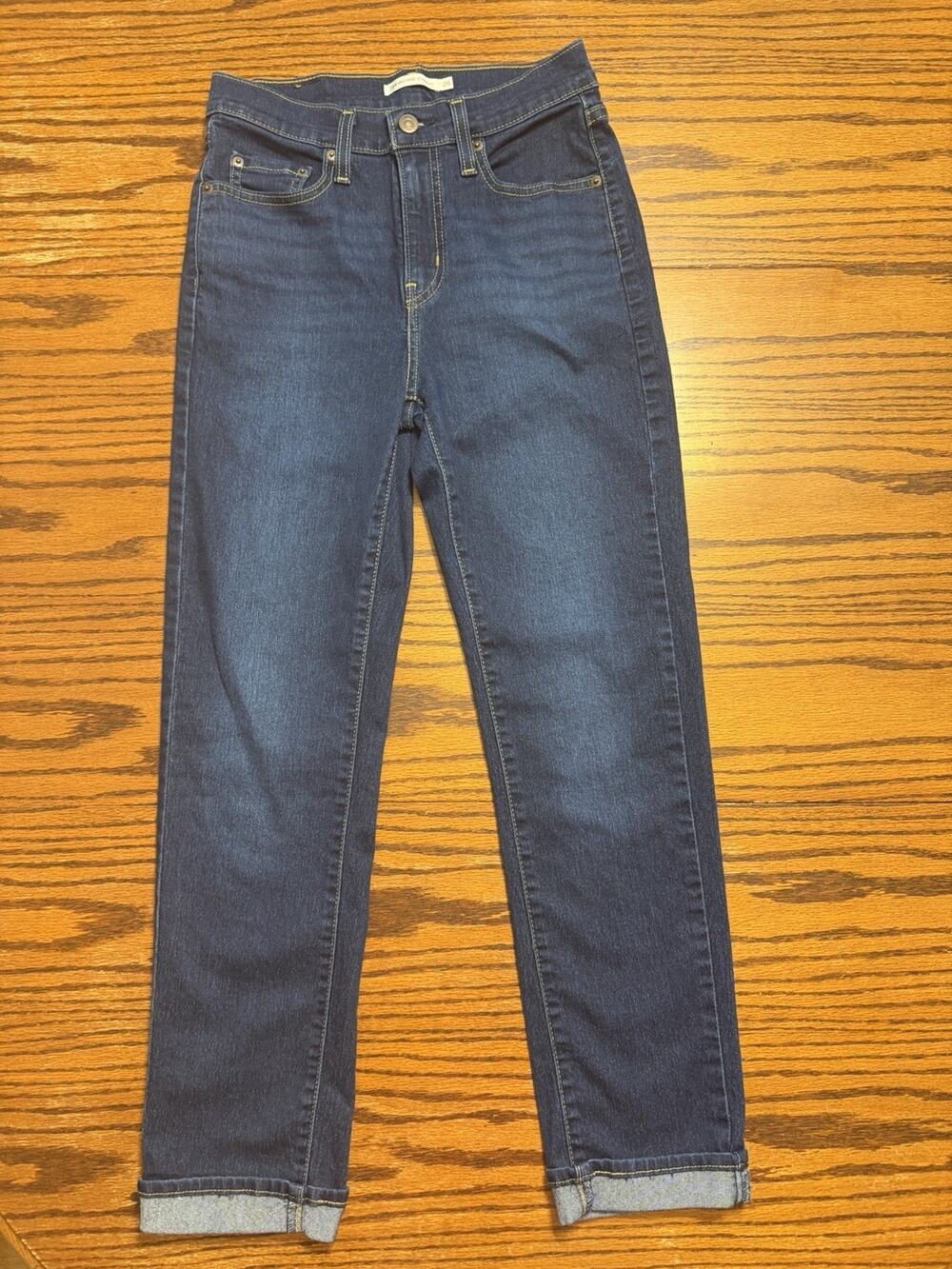 Levis 724 High Rise Slim Straight Jeans Dark Wash Stellar Stretch 26X30
